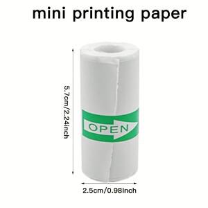 5-10-20 미니 인쇄 용지 롤, 열전사 스티커 자체 접착식, 포토 프린터