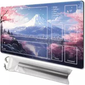 MTG 플레이매트 사이즈 24x14인치 무료 보관 가방 미끄럼 방지 백킹 카드 게임 애호가에게 이상적입니다