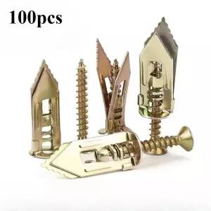 웨지앙카 아연 강철 셀프 드릴링 건식 벽체 앵커 나사 키트 석고 100개