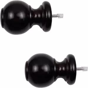 커튼봉용 앤트레이더 피니셜 우드 엔드 캡 M5 스크류 윈도우 처리 커피 색상 2Pcs