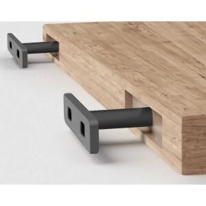 블랙 솔리드 스틸 플로팅 선반 브래킷, 블라인드 지지대, 나무 숨겨진 장착 2 개