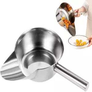 슬롯 튀김 스쿱 - 요리용 오일 푸드 스트레이너 인체공학적 손잡이가 있는 튼튼한 금속 감자튀김 채소