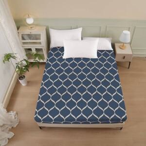 기하학적 패턴 폴리에스터 섬유 3차원 오염 방지 매트리스 커버, 부드럽고 편안한 프린트 1피스 (베개 코