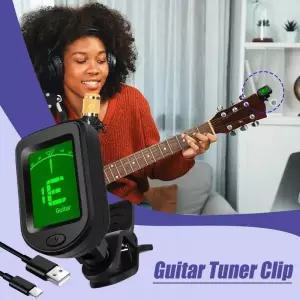 기타조율기 튜닝기 튜너 클립형 기타 충전식 베이스 디지털 Lcd 디스플레이 360도 회전 현악기 튜닝