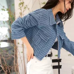 [시크폭스] 박스힐 데님 트위드 자켓_61JK2101