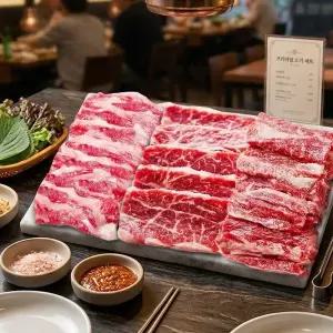 갤러리아 고기집 3대장 갈비살 살치살 우삼겹 소고기 3종 세트 600g