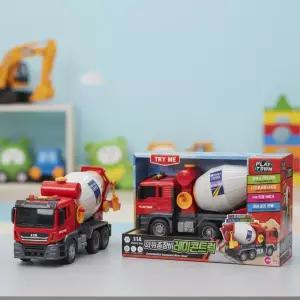 플레이타운 파워중장비 레미콘트럭 파워 중장비 시멘트믹서 프릭션 모형카 미니카 자동차 장난감