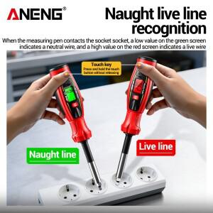 30~1000V 전압 테스터 펜 ANENG B21 스마트 센싱 비접촉식 10개 교체 가능 배치 헤드 충전식 휴대용 감지
