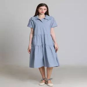 [오조크][오조크(OZOC)] 프릴카라 티어드 원피스 (택가격 114000원)