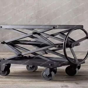 산업 스타일 로프트 연철 레트로 커피 테이블 원목 리프트형 이동식 디스플레이