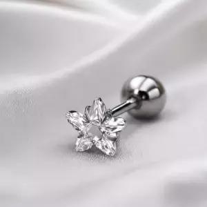 봄꽃 포인트 장식 벚꽃 큐빅 귀걸이 플라워 디자인