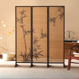 미적 감각이 돋보이는 새로운 중국풍 스크린 대나무 차실 칸막이 직조 거실 분할기 민족 스타일 차단막