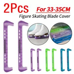 1쌍 스하키 피겨 스케이트 블레이드 커버 조절 가능한 TPU 소재 가드 나이프 보호대