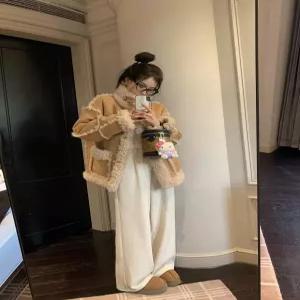 리버시블 무스탕 에코퍼 스웨이드 뽀글이 오버핏 빅사이즈