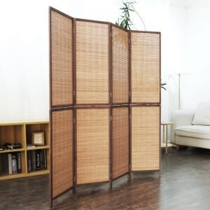 간단한 대나무 스크린 접이식 슬라이딩 룸 파티션 거실 침실 문 차단 커튼