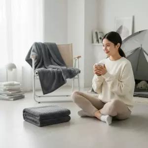 보들보들 플란넬 극세사 무릎담요 사무실 캠핑용 대형 블랭킷 70x100cm