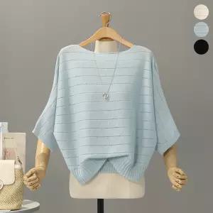 [모노시크] 필랍스 가로줄 데일리 가오리 니트_MNKT328