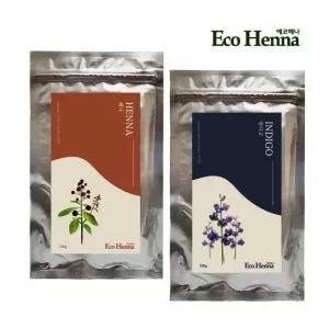 에코헤나 6개 SET 레드오렌지3+인디고3 100% 천연 원물