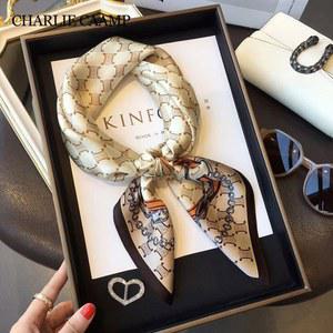 여성용 럭셔리 스퀘어 부드러운 밴드 스카프 머리 실크 헤어 히잡 여성 70X70CM 풀라드