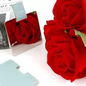 넓은시야각 가벼운무게 네모거울 휴대용 가죽케이스 메이크업