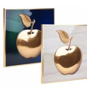 금전운 풍수 프레임 황금 사과 그림 액자 40x40 풍수인테리어