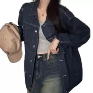 여성 봄 간절기 빈티지 찢청 워싱 진청 연청 데님 재킷 캐주얼 데일리 청 점퍼