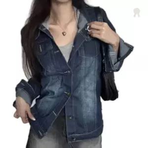 간절기 여성 빈티지 워싱 청자켓 루즈핏 오버핏 데일리 캐주얼 레이어드 겉옷 점퍼