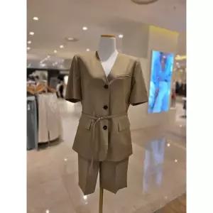 [롯데백화점]abfz 노카라넥 쓰리버튼 벨트셋트 반팔자켓 AGNA2HJA3E