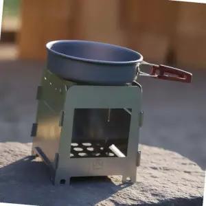 휴대용 접이식 화목난로 17.5cm 미니 캠핑 버너 조립형 스토브