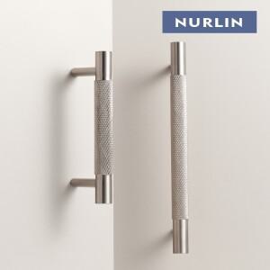 Nurlin 솔리드 브래스 다이아몬드 컷 크로스 널 패턴 실버 브러시드 니켈 캐비닛 핸들 옷장 당김 T-바 손