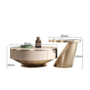 글램 주최자 서랍 커피 테이블 라운드 유행 미니멀리스트 차 거실 현대 Basse 럭셔리 가구