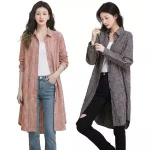 [신세계라이브쇼핑][알트베니] 리넷스트라이프롱셔츠2종