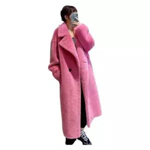 테디베어코트 캐시미어 트렌치 양털 롱 모직 푹신한 따뜻한 퍼 울 롱코트