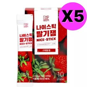 초록원 나이스틱 딸기잼 일회용 스틱형 잼 10입 X 5팩