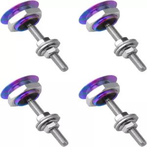 4PCS 범용 차량 후드 핀 퀵 릴리즈 번호판 잠금 클립 푸시 버튼 보닛 키트 자동 범퍼용 알루미늄 합금 래치