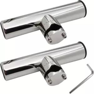 트립퀴프 2Pc 낚싯대 홀더 레일 마운트 스테인리스 토너먼트 스타일 클램프 3/4 7/8