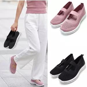 여성 메쉬 슬립온 운동화 망사 메리제인 니트 스니커즈 여름 신발 - sl371