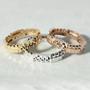 실버 Silver 925 컷팅 큐브 앤 볼 레이어드 미스 링 은 반지