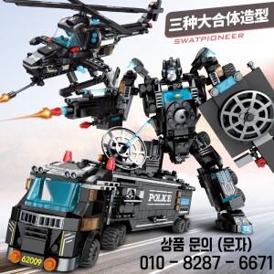 1000PCS SWAT 메카  로봇 경찰차 비행기 14세 이상 장난감 크리스마스 휴일 선물