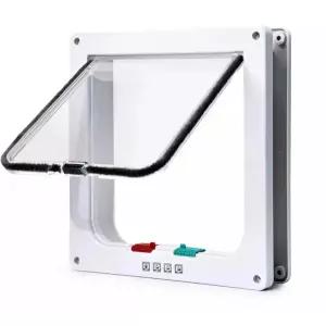 강아지펫도어 베란다 출입문 방충망 문짝 터닝도어 S 안전 흰색