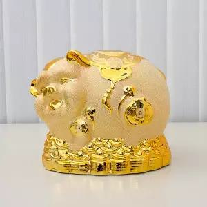 복을 부르는 황금 돼지 인테리어 도자기 고급 장식 소품