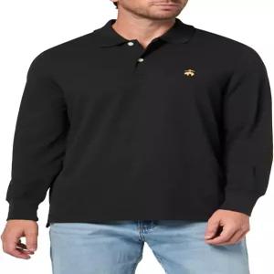 브룩스 브라더스 남성용 긴팔 수피마 코튼 피케 스트레치 로고 폴로 셔츠