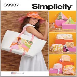 심플리티 SS9937A 모자 토트백 및 지퍼 케이스 재봉 패턴 패킷 디자인 코드 S9937 사이즈는 다양