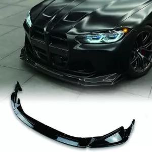 BMW 3 시리즈(2021-IN) M3 M4 G80 G81 G82 G83 대회 스플리터 MP 스타일 ABS 글로스 블랙 프론트 범퍼 립에