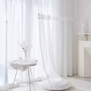 [씨엘]맞춤 로맨틱 벨라 진주 샤링 차르르 화이트 속지커튼