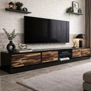 루에르 호피 원목 2700거실장세트 1500거실장 600협탁2개 tv장