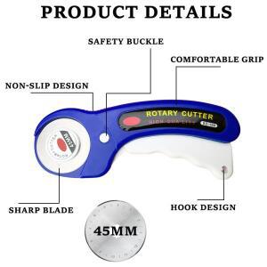 회전식 가위 14세트 45mm 원단 세트 재단 벨트 줄자 클램프 재봉