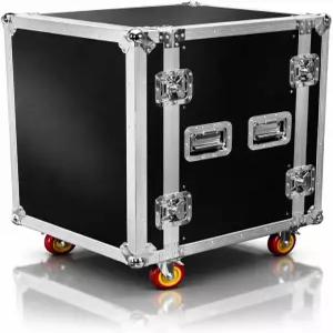 캐스터가 장착된 내진 오디오 16U ATA 랙 케이스 - 튼튼한 도로 비행 16개의 스페이스 쇼크마운트 서버