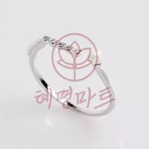 [혜명마트] 백금도금 진주 큐빅 반지 로마숫자 오픈링 패션반지 매듭 리본