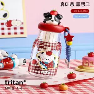 빨대 텀블러 트라이탄 가벼운 물병 소풍 휴대용 컵 학생 대용량 물통 500ML